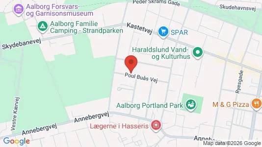 Lejligheder til salg i Aalborg Centrum - kort over placeringen