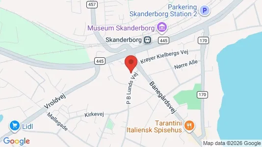 Lejligheder til salg i Skanderborg - kort over placeringen