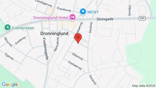 Lejligheder til leje i Dronninglund - kort over placeringen