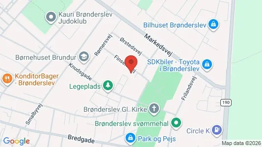 Lejligheder til leje i Brønderslev - kort over placeringen