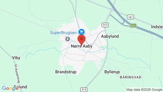 Huse til salg i Nørre Aaby - kort over placeringen