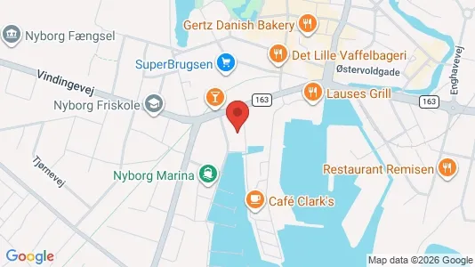 Lejligheder til leje i Nyborg - kort over placeringen
