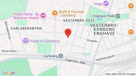 Lejligheder til salg i Vesterbro - kort over placeringen