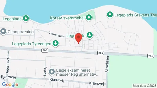 Lejligheder til salg i Korsør - kort over placeringen