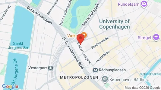 Værelser til leje i København K - kort over placeringen