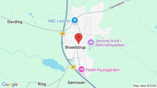 Huse til salg i Brædstrup - Foto fra Google Street View