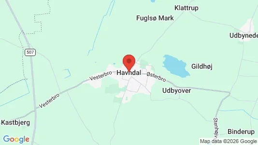 Huse til salg i Havndal - Foto fra Google Street View