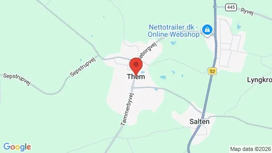 Grunde til salg i Them - kort over placeringen