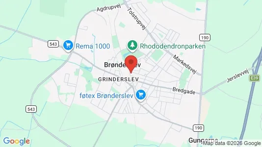 Huse til salg i Brønderslev - kort over placeringen