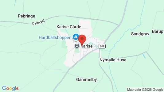 Huse til salg i Karise - kort over placeringen