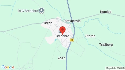 Huse til salg i Bredebro - kort over placeringen