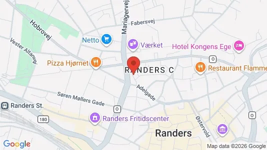 Lejligheder til leje i Randers C - kort over placeringen