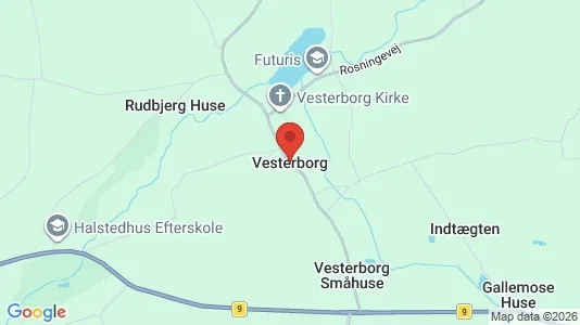 Huse til salg i Vesterborg - kort over placeringen