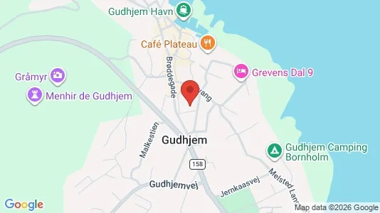 Lejligheder til salg i Gudhjem - kort over placeringen