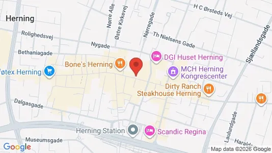 Lejligheder til leje i Herning - kort over placeringen