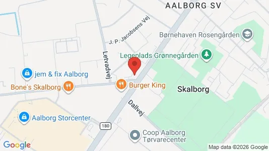 Lejligheder til leje i Aalborg SV - kort over placeringen