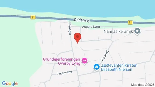Lejligheder til salg i Sjællands Odde - kort over placeringen