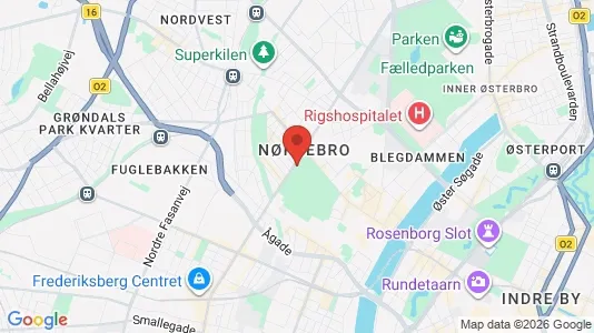 Lejligheder til salg i Nørrebro - kort over placeringen