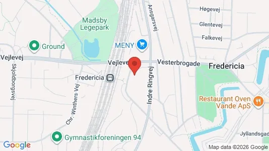 Lejligheder til salg i Fredericia - kort over placeringen