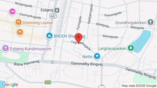 Lejligheder til leje i Esbjerg Centrum - kort over placeringen