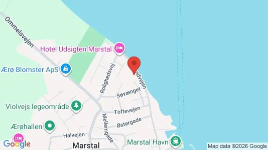 Huse til salg i Marstal - kort over placeringen