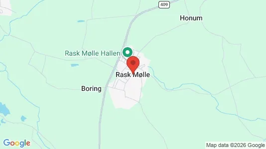 Huse til salg i Rask Mølle - kort over placeringen