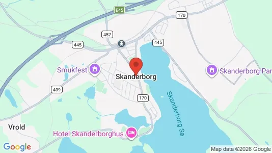 Huse til salg i Skanderborg - kort over placeringen