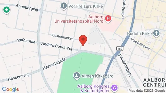 Lejligheder til leje i Aalborg Centrum - kort over placeringen