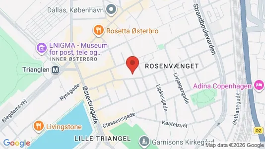Lejligheder til salg i Østerbro - kort over placeringen