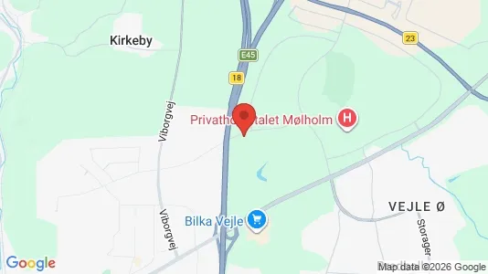 Huse til salg i Vejle Centrum - kort over placeringen