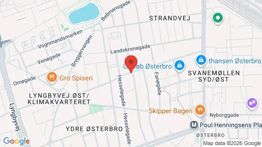 Lejligheder til salg i Østerbro - kort over placeringen