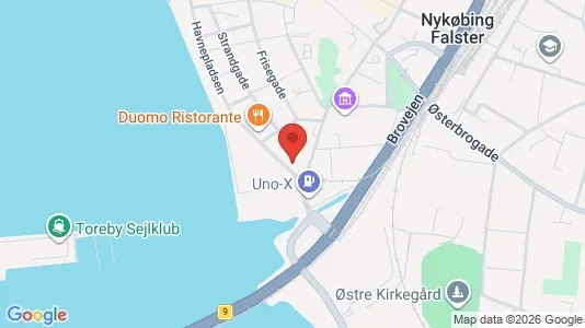 Lejligheder til salg i Nykøbing Falster - kort over placeringen
