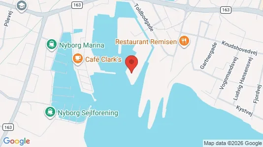 Lejligheder til salg i Nyborg - kort over placeringen