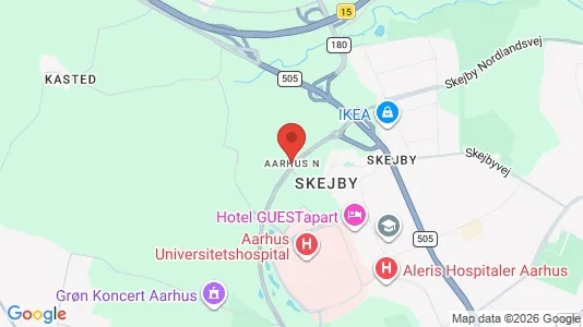 Rækkehuse til salg i Århus N - kort over placeringen