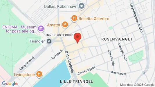 Lejligheder til salg i Østerbro - kort over placeringen