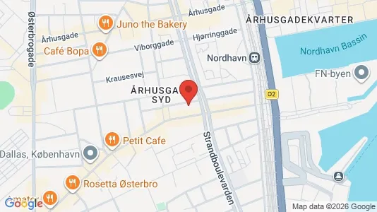 Lejligheder til salg i Østerbro - kort over placeringen