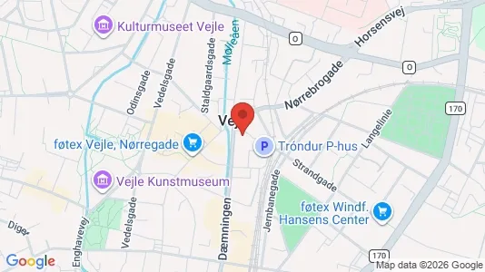 Lejligheder til leje i Vejle Centrum - kort over placeringen