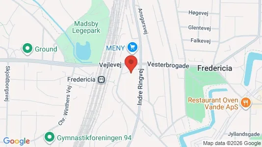 Lejligheder til salg i Fredericia - kort over placeringen