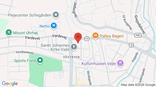 Lejligheder til leje i Vejle Centrum - kort over placeringen