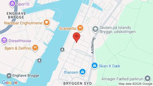 Lejligheder til salg i København S - kort over placeringen