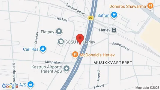Lejligheder til leje i Herlev - kort over placeringen