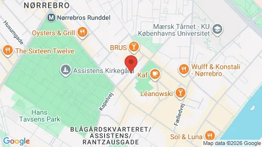 Lejligheder til salg i Nørrebro - kort over placeringen
