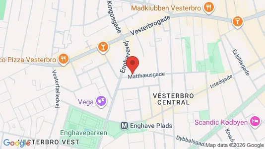 Lejligheder til salg i Vesterbro - kort over placeringen