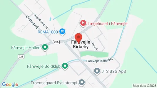 Lejligheder til salg i Fårevejle - kort over placeringen