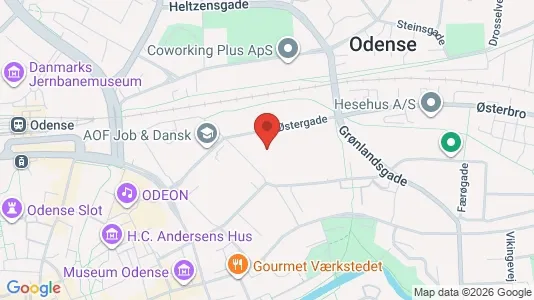 Lejligheder til leje i Odense C - kort over placeringen