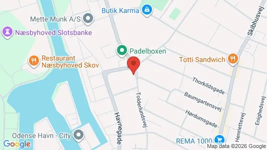 Lejligheder til leje i Odense C - kort over placeringen