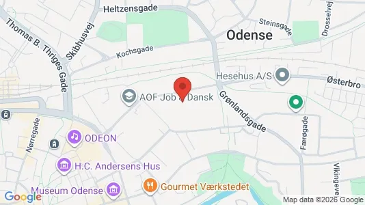 Lejligheder til leje i Odense C - kort over placeringen