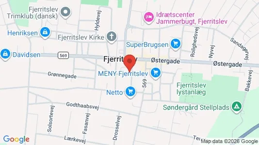 Lejligheder til leje i Fjerritslev - kort over placeringen