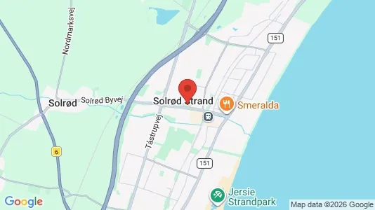 Lejligheder til salg i Solrød Strand - kort over placeringen