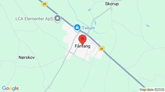Sommerhuse til salg i Fårvang - Foto fra Google Street View